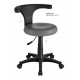 Tabouret de pédicurie Ergo Weelko 1028 avec dossier anatomique rotatif à 360° - Finition Gris