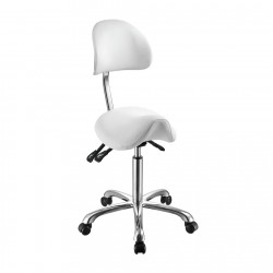 Tabouret selle Noble avec dossier enveloppant : réglage indépendant de la hauteur, de l'assise et du dossier pour une ergonomie 