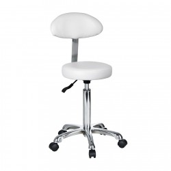 Tabouret ergonomique FAST plus Weelko blanc avec dossier reference 1023AB2