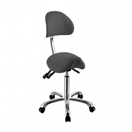 Tabouret ergonomique selle de cheval avec dossier Naggura 1025AN pour professionnels. 3 réglage indépendants